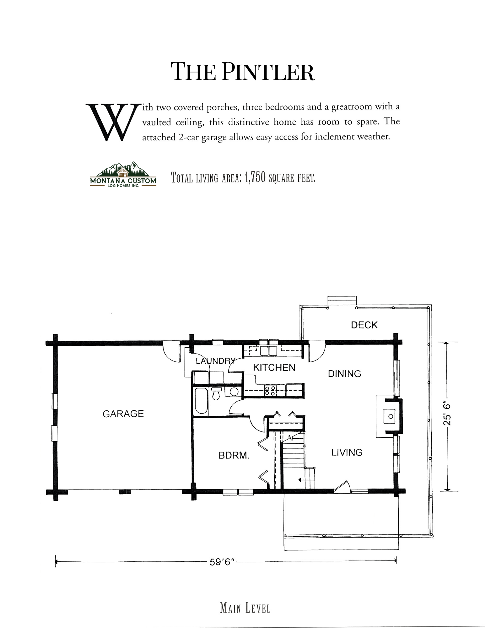 The Pintler Log Home Floor Plan